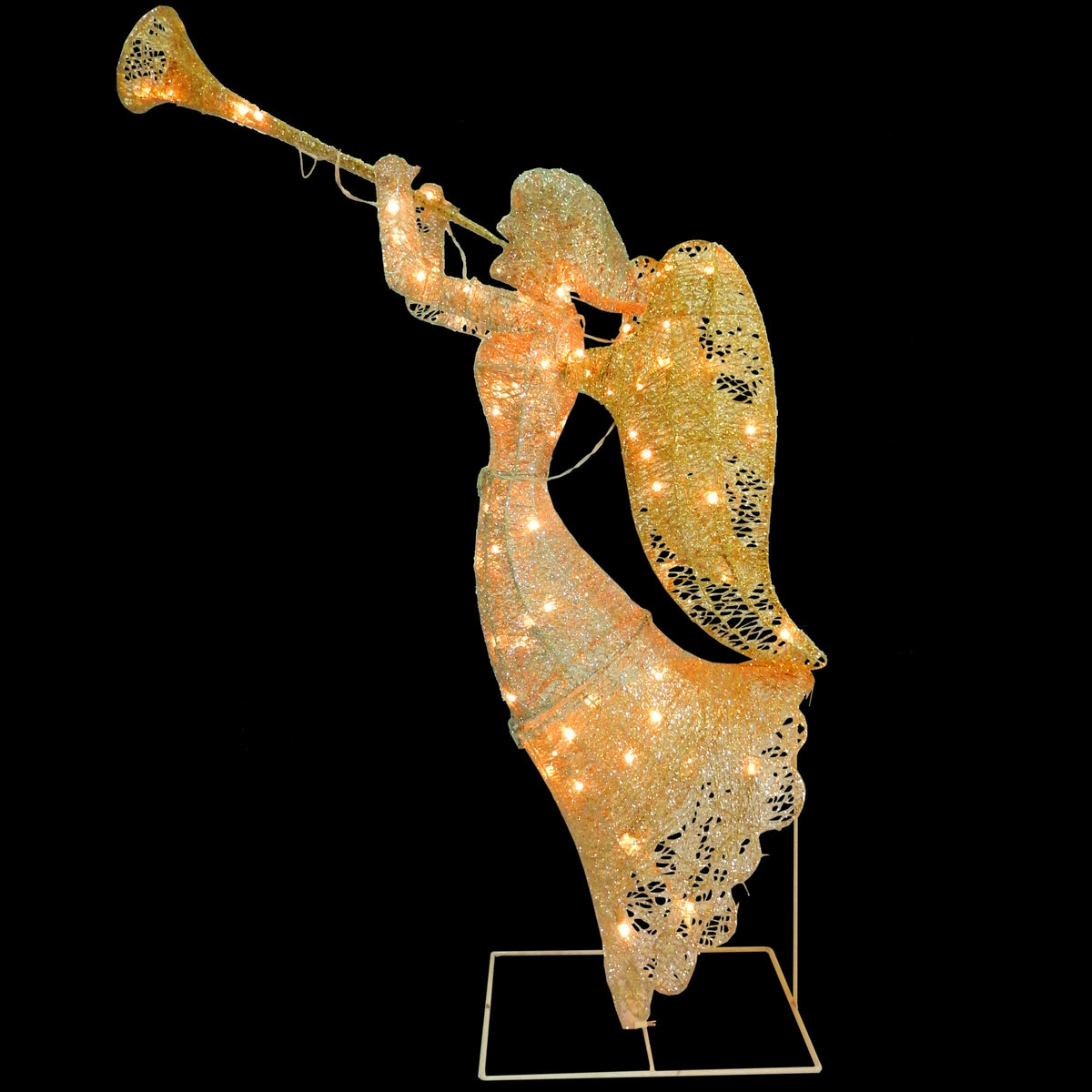 Light Up Champagne Sisal Angel, 122 cm