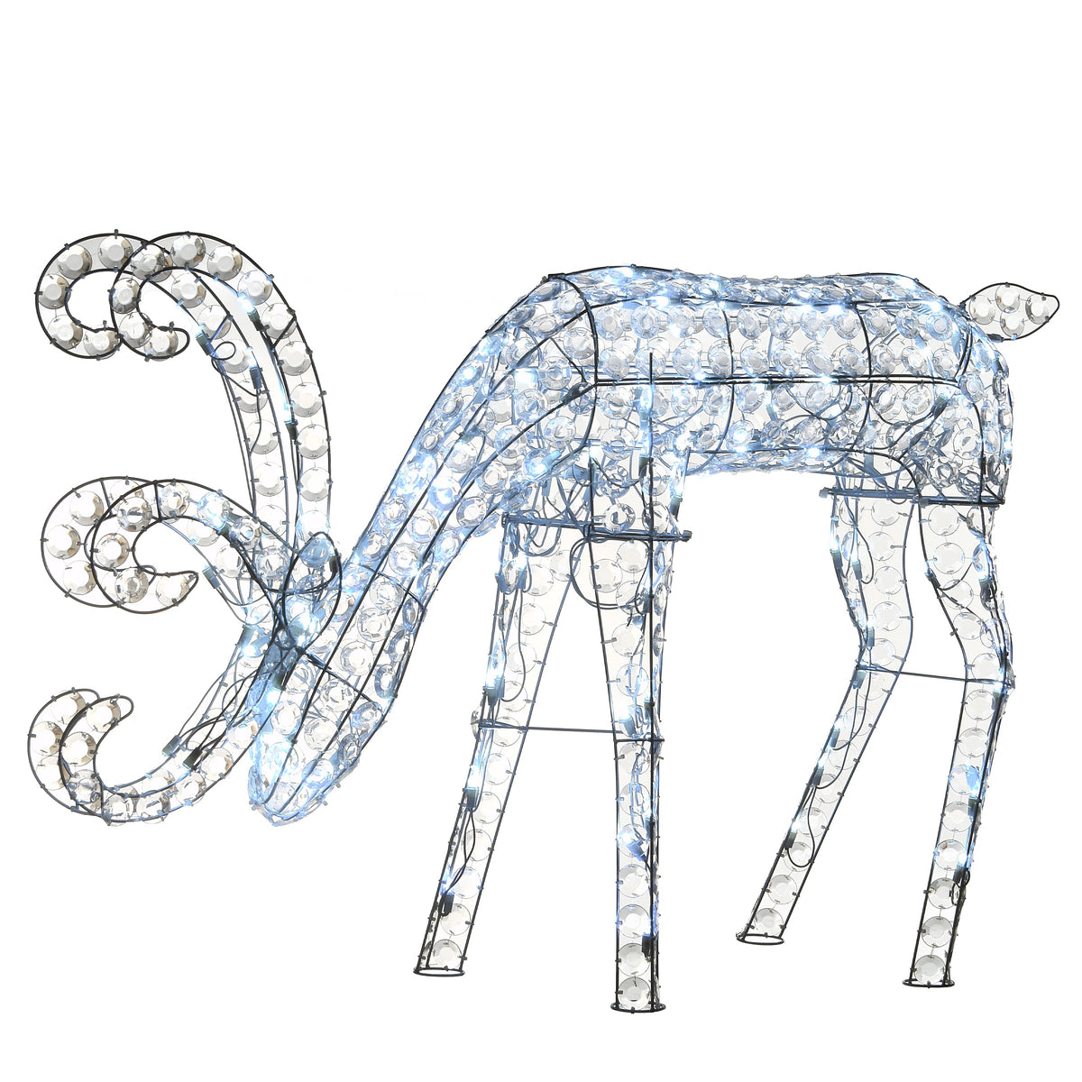 Crystal Bead Light Up Grazing Reindeer, 79 cm
