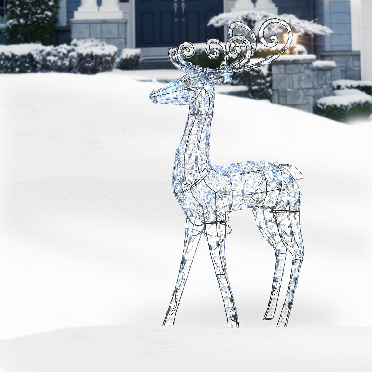 Crystal Bead Light Up Standing Reindeer, 122 cm