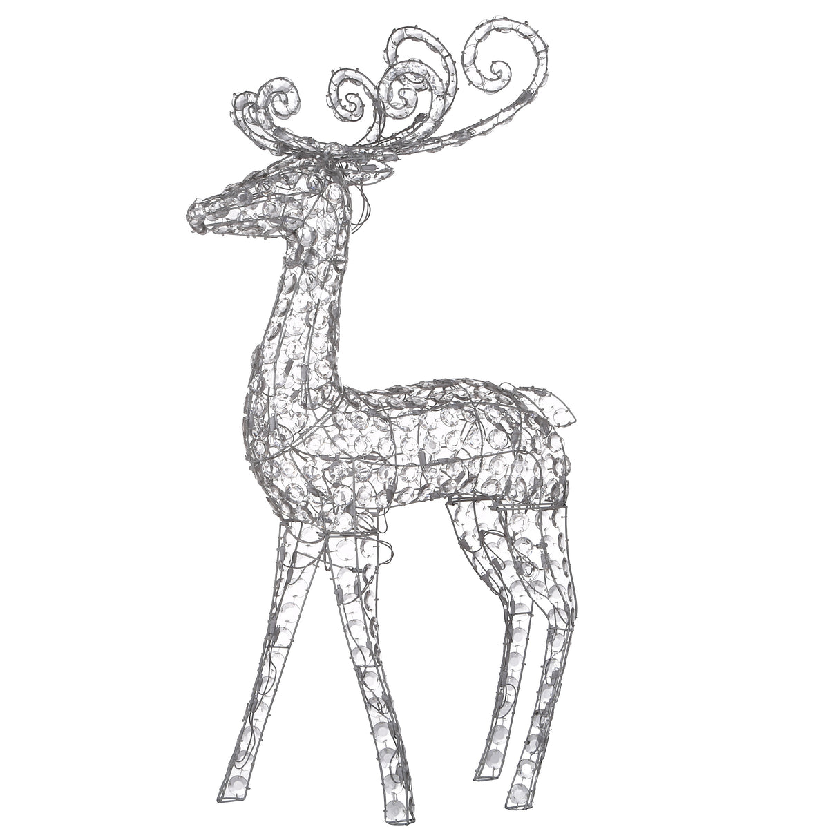 Crystal Bead Light Up Standing Reindeer, 122 cm