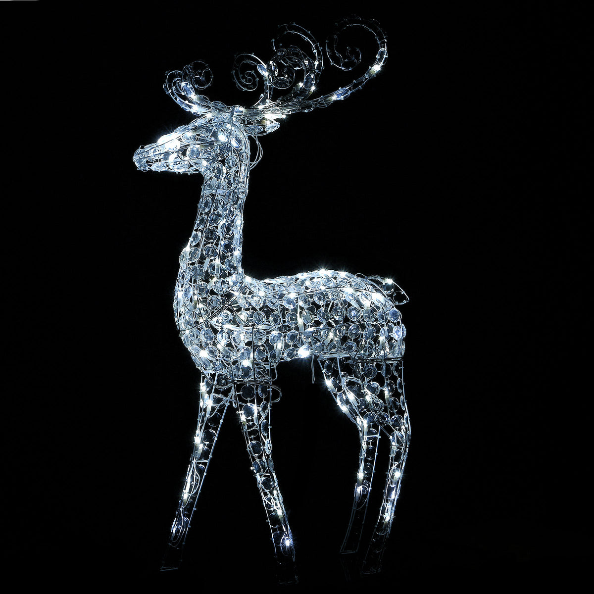 Crystal Bead Light Up Standing Reindeer, 122 cm