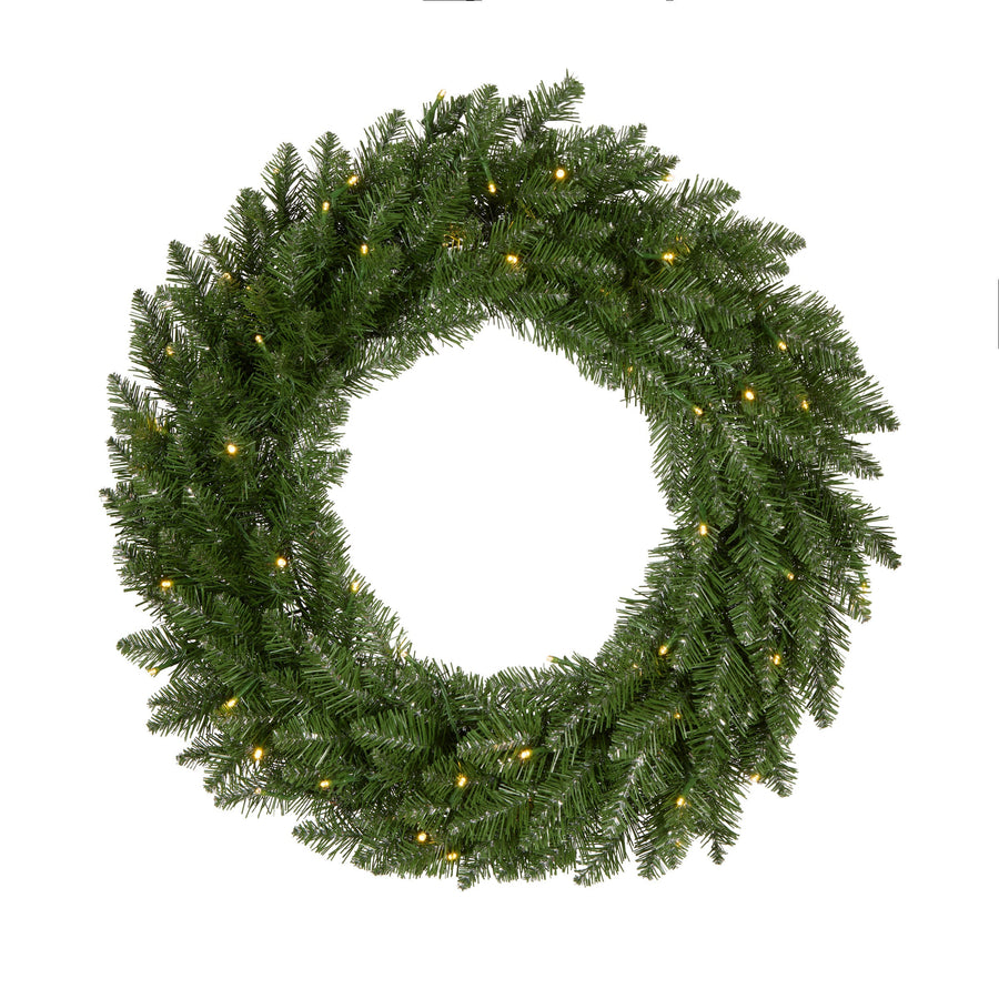 61 cm Pre Lit Shimmer Fir Christmas Wreath, Warm White LED