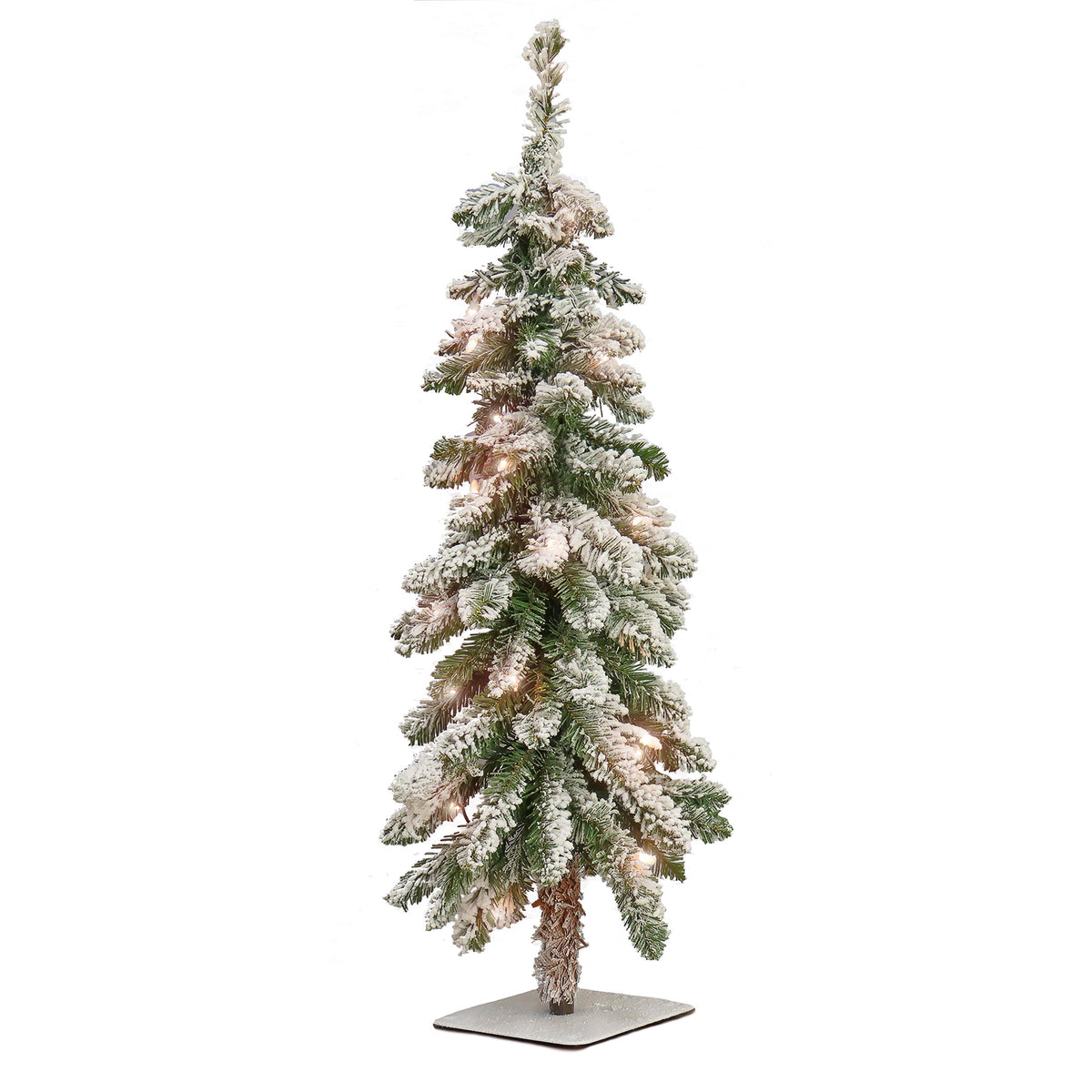 3ft Pre Lit Snowy Downswept Tabletop Christmas Tree, Clear Lights