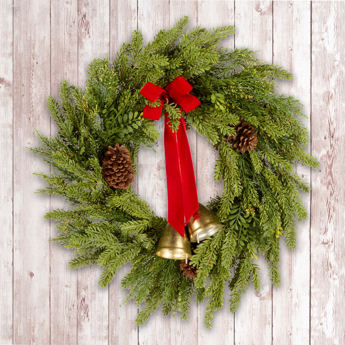 Christmas Bells Pine Wreath, 71 cm