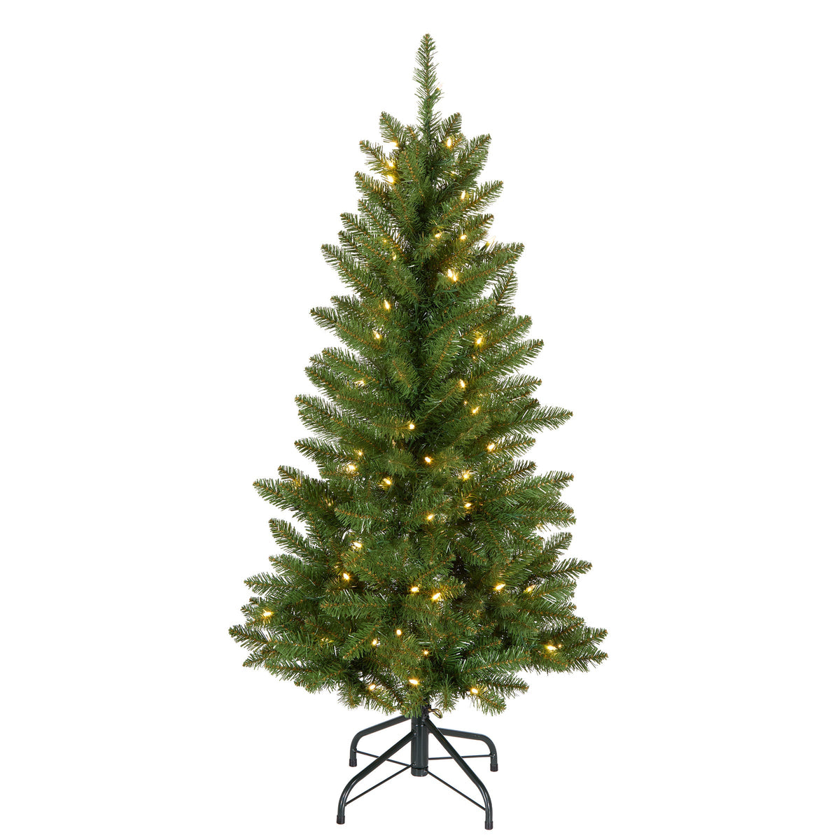 4ft Pre Lit Slim Fir Christmas Tree, Warm White LED