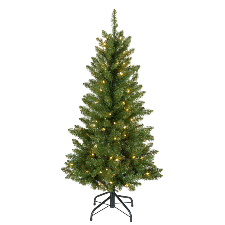 4ft Pre Lit Slim Fir Christmas Tree, Warm White LED