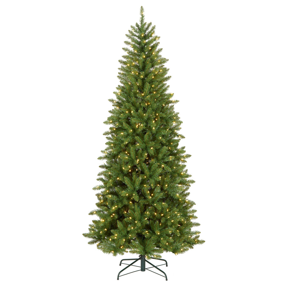 7.5ft Pre Lit Slim Fir Christmas Tree, Warm White LED