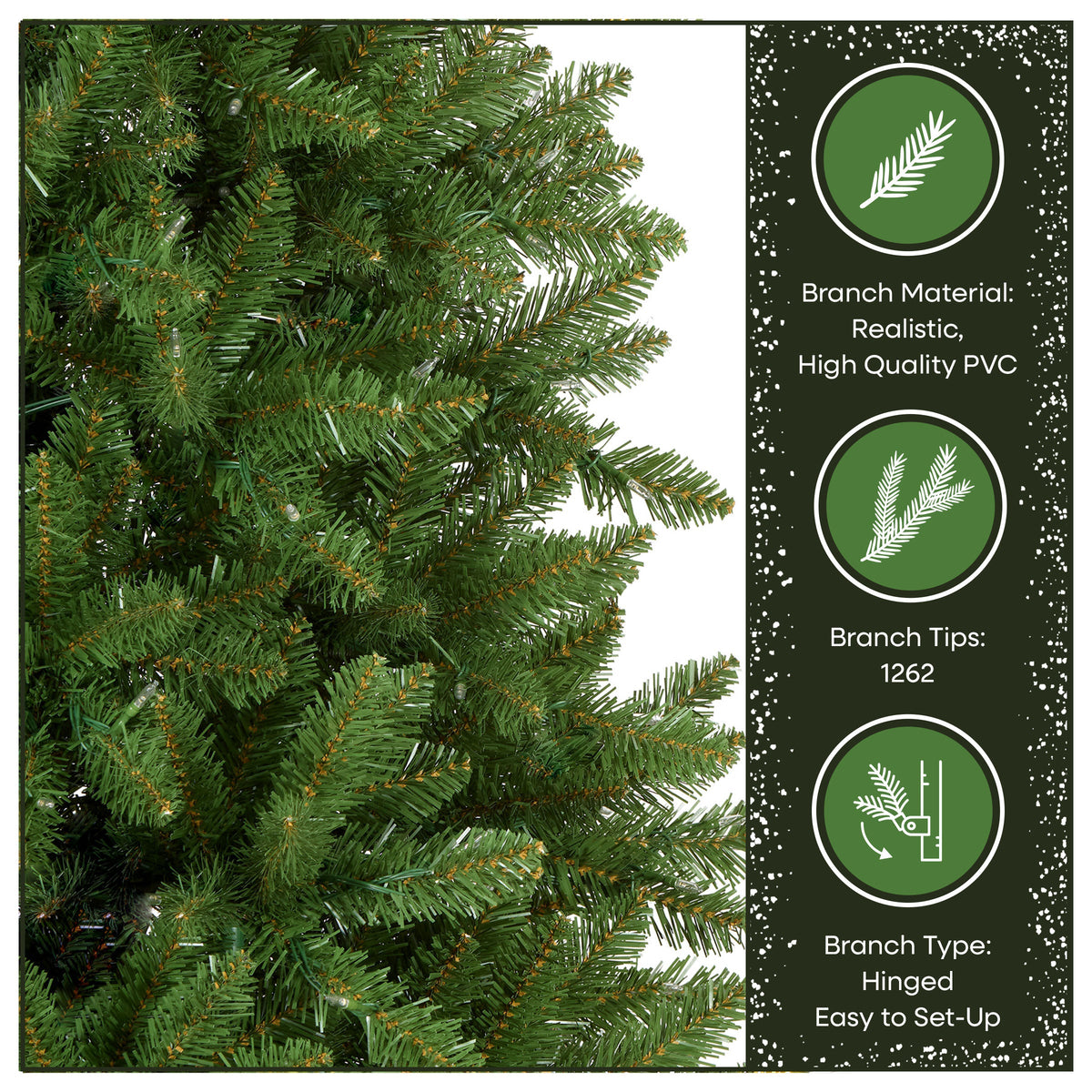 7.5ft Pre Lit Slim Fir Christmas Tree, Warm White LED