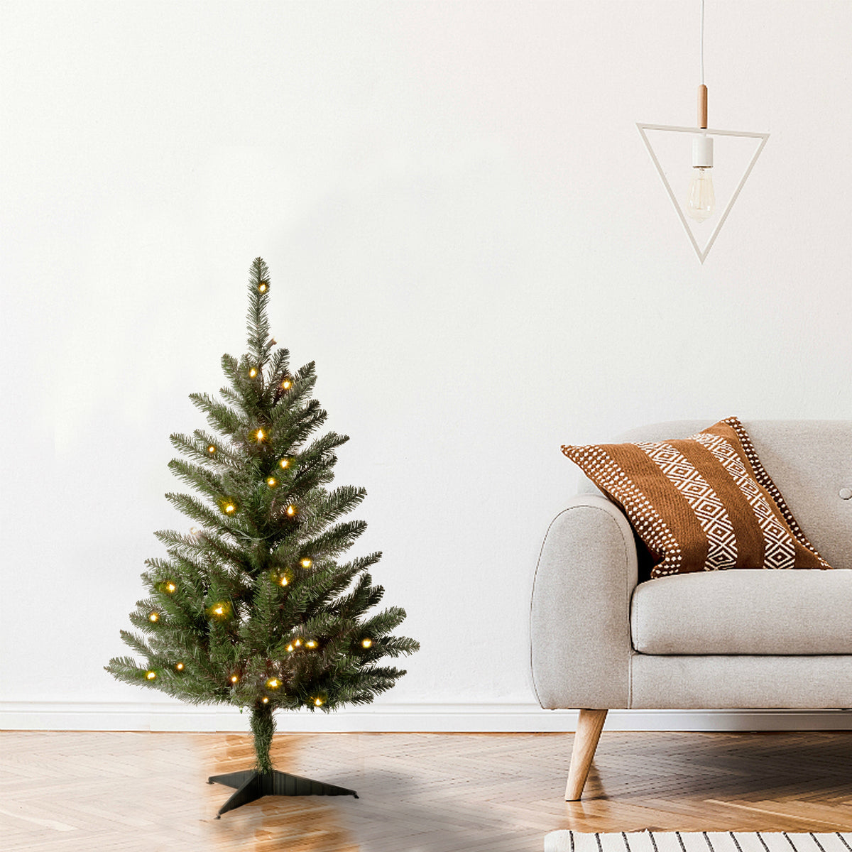 3ft Fir Christmas Tree with Clear LED Lights