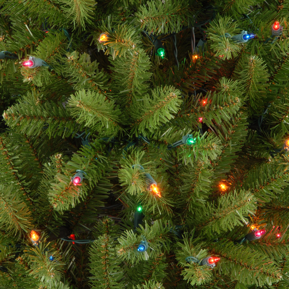 7ft Pre Lit Pencil Fir Christmas Tree, 300 Multicoloured Lights