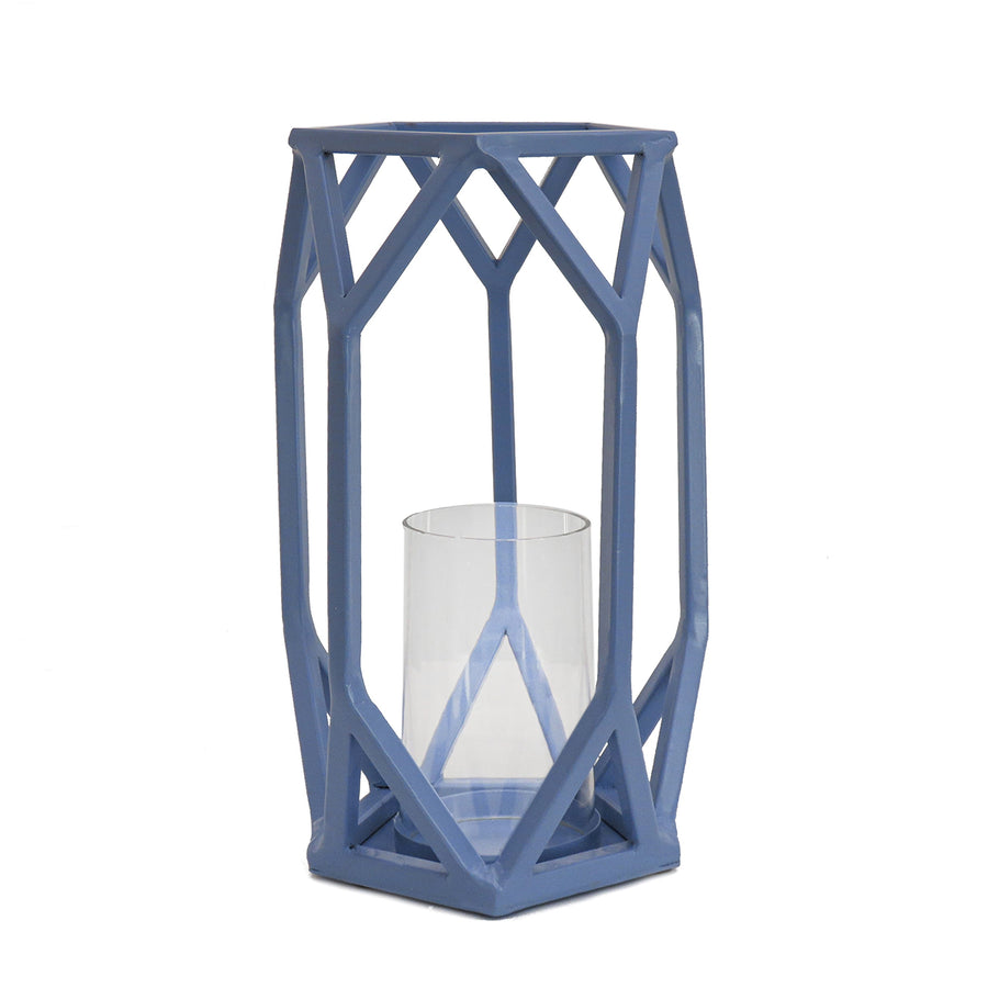 Ice Blue Modern Candle Lantern, 28 cm