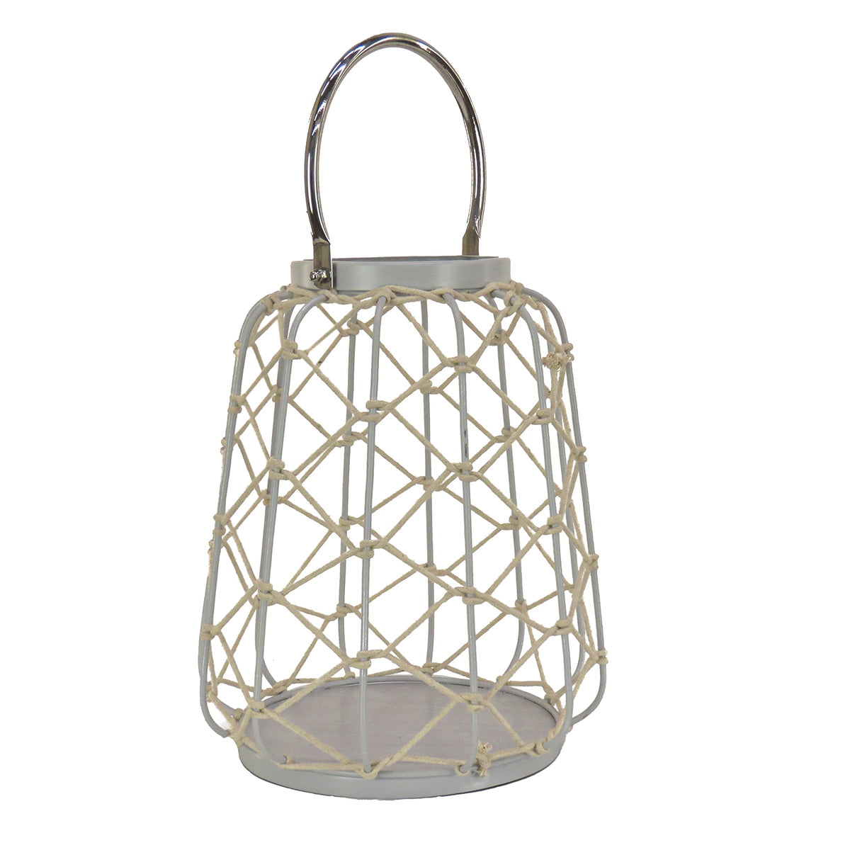 Glacier Grey Lantern with Rope Handle, 30 cm