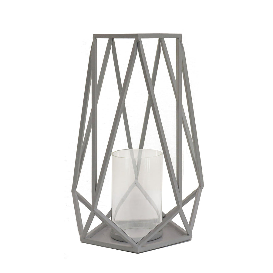 Glacier Grey Steel Candle Lantern, 30 cm