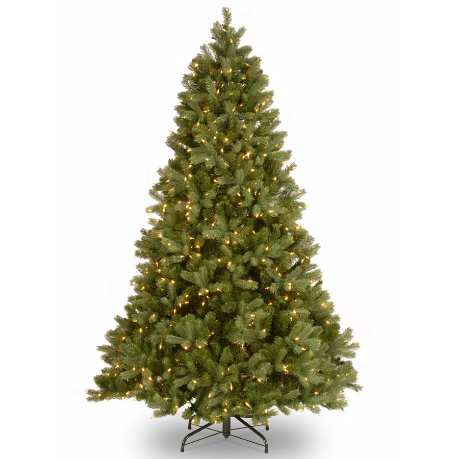 7ft Pre Lit Realistic Downswept Douglas Fir, 700 Clear Lights