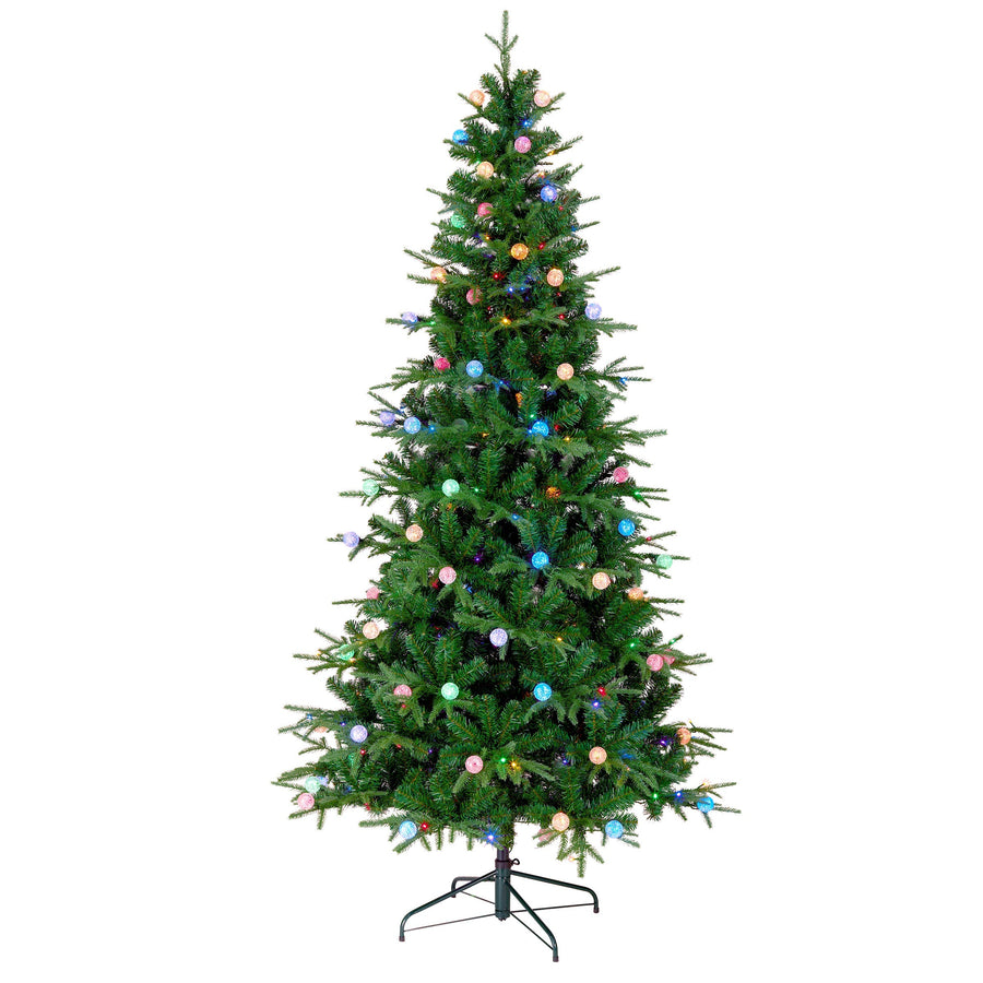6ft Pre Lit Slim Duxbury Christmas Tree, 200 Dual Colour LEDs