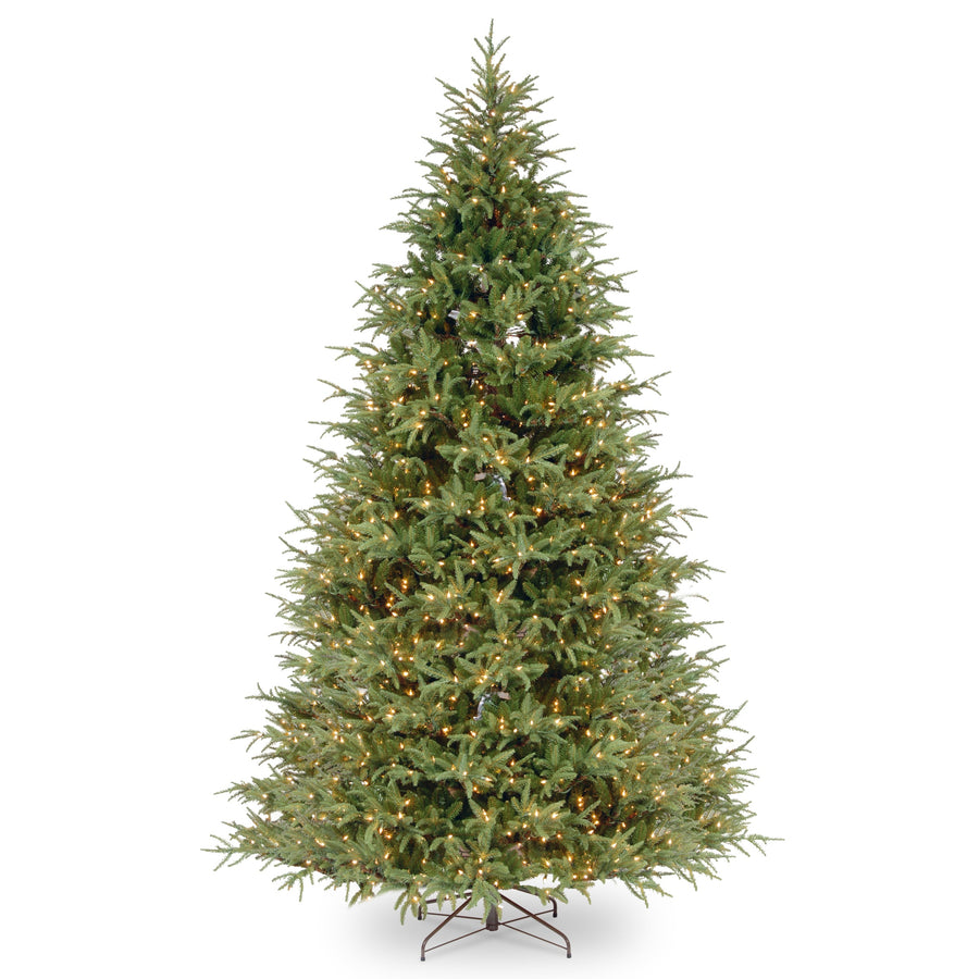 9ft Pre Lit Realistic Grand Fir Christmas Tree, Clear Lights