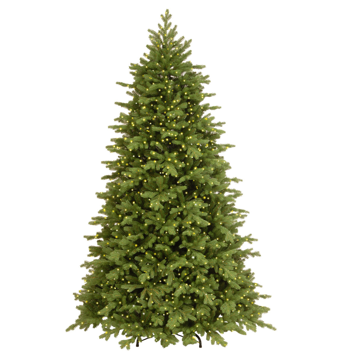 7.5ft Pre Lit Deluxe Fraser Fir Hinged Christmas Tree, Dual Colour LED