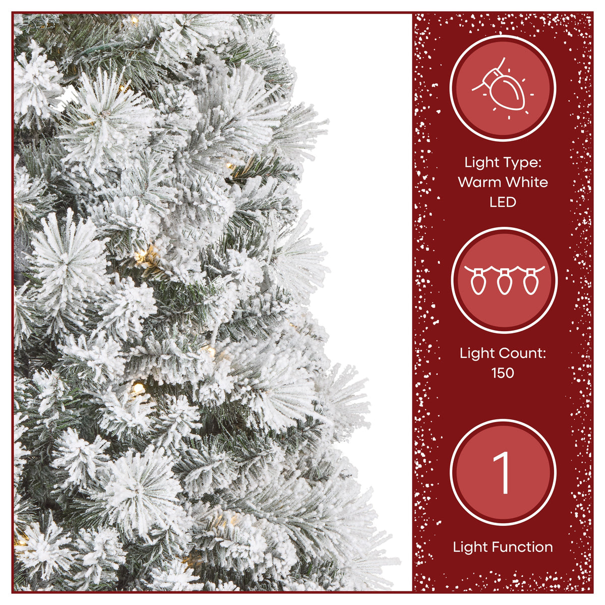 6ft Pre Lit Pop Up Snowy Pine Christmas Tree, Warm White LED