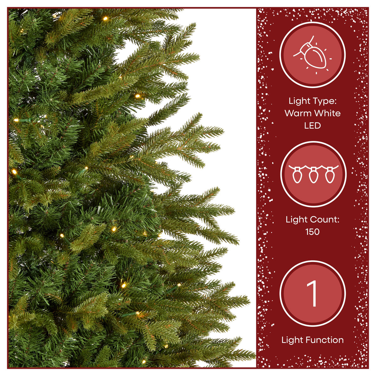 6ft Pre Lit Pop Up Christmas Tree, Sets Up in 1 Minute, Warm White LED