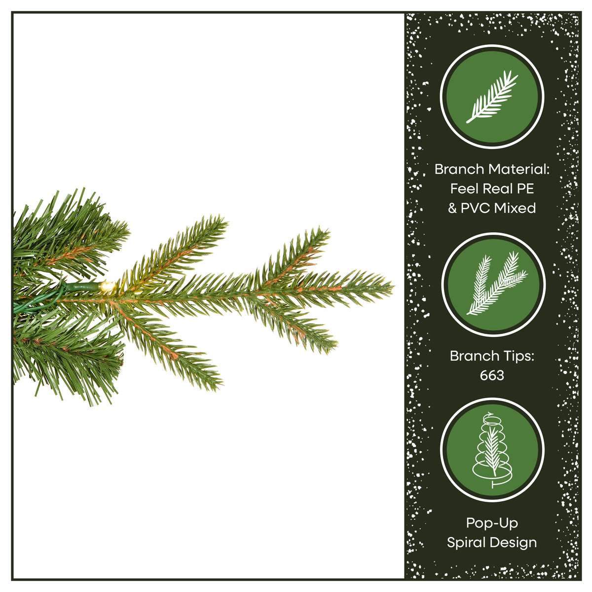6ft Pre Lit Pop Up Christmas Tree, Sets Up in 1 Minute, Warm White LED
