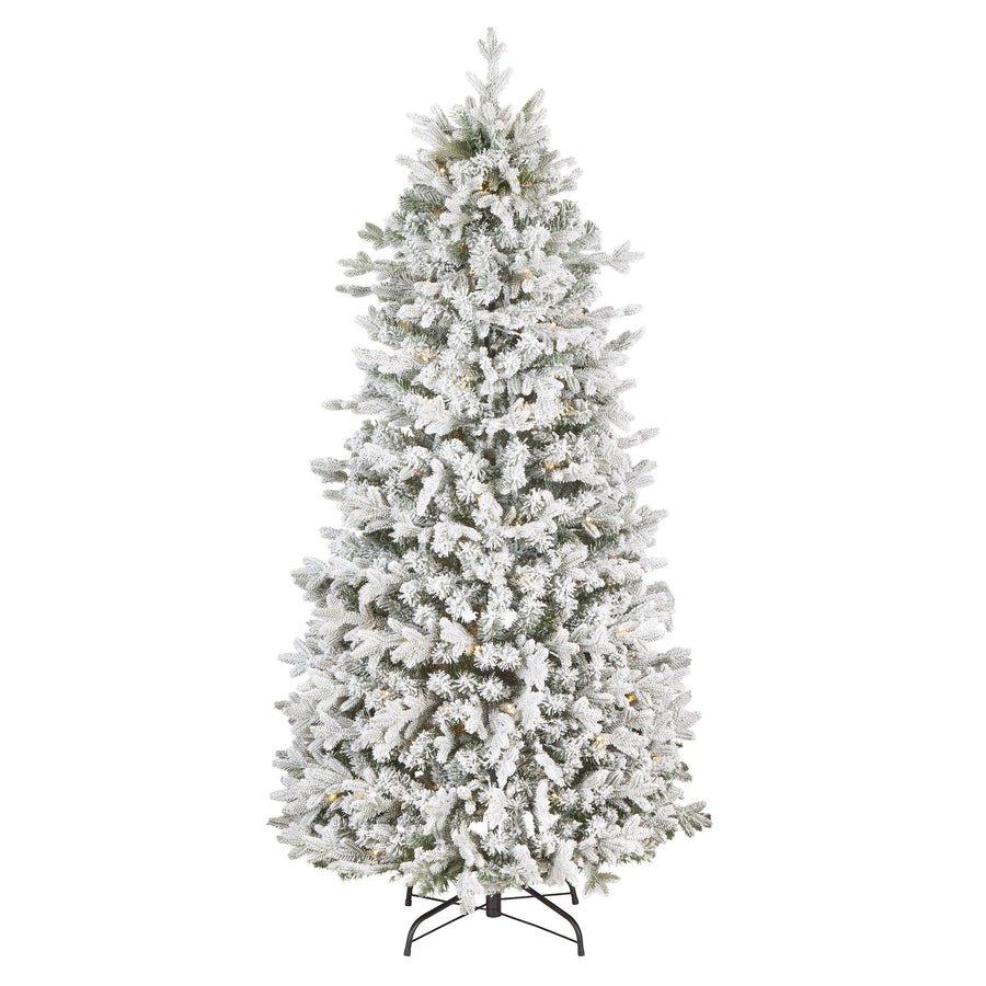6ft Pre Lit Pop Up Frosted Christmas Tree, Warm White LED