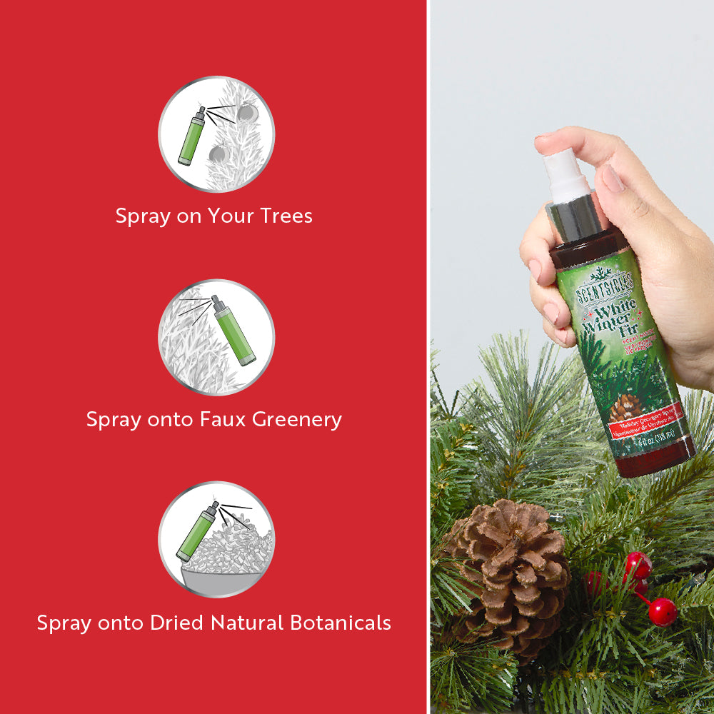 Festive Scent Mister Trio, Fir, Snowberry Pine and Spiced Pine Cones
