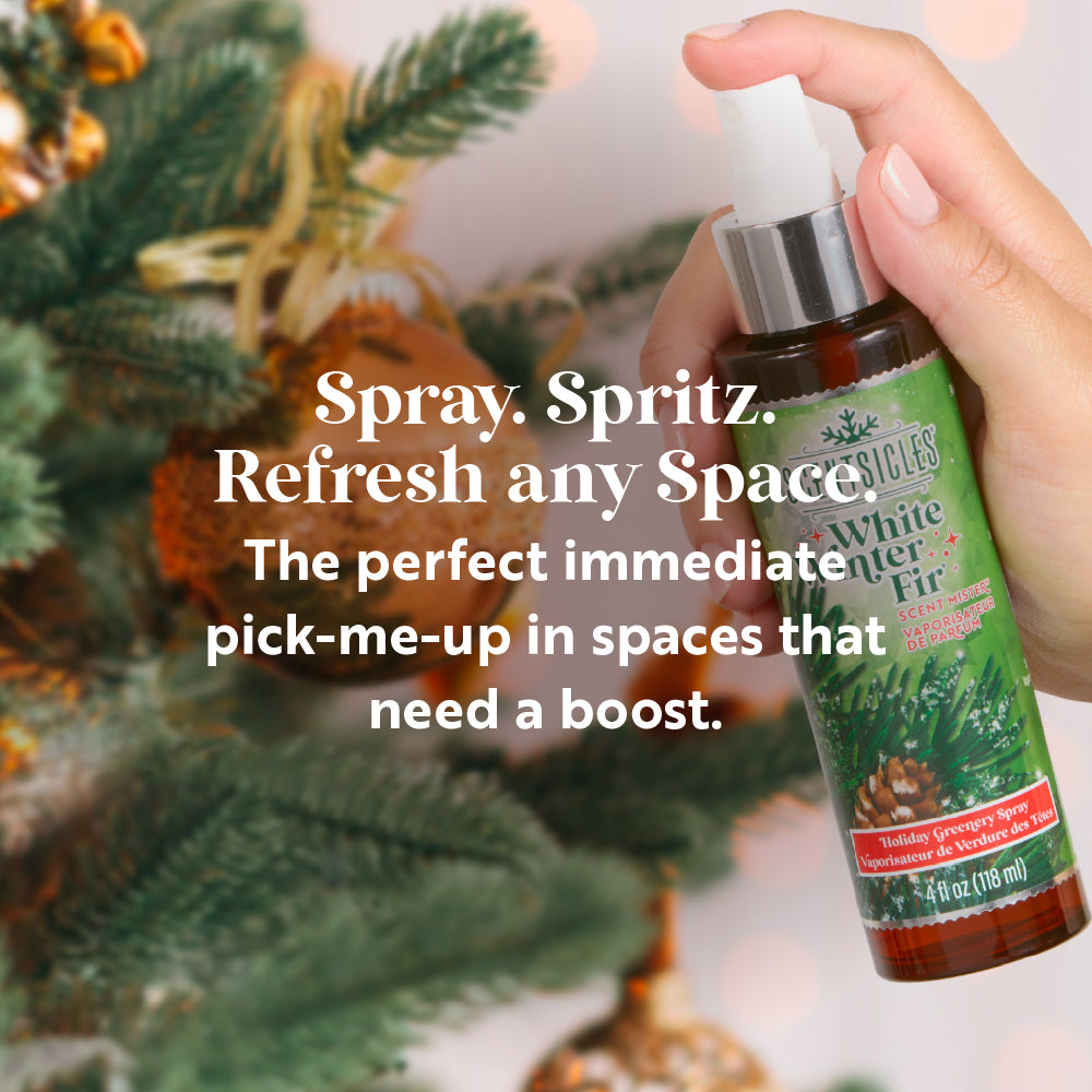 Festive Scent Mister Trio, Fir, Snowberry Pine and Spiced Pine Cones