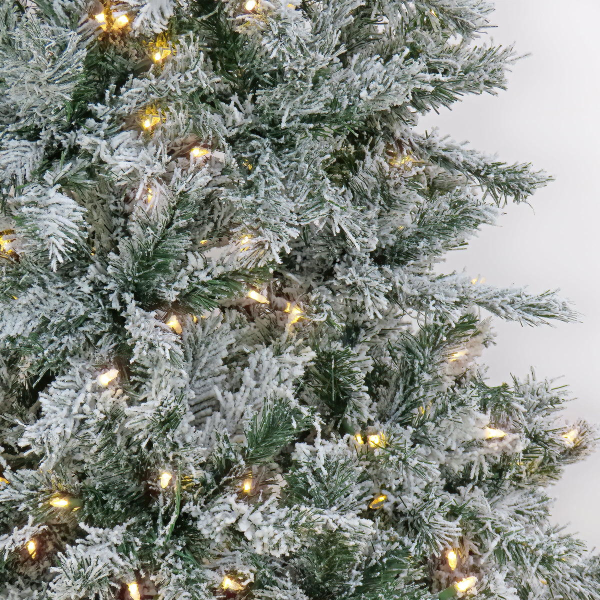 6.5ft Pre Lit Snowy Harwich Hinged Christmas Tree, Warm White LED