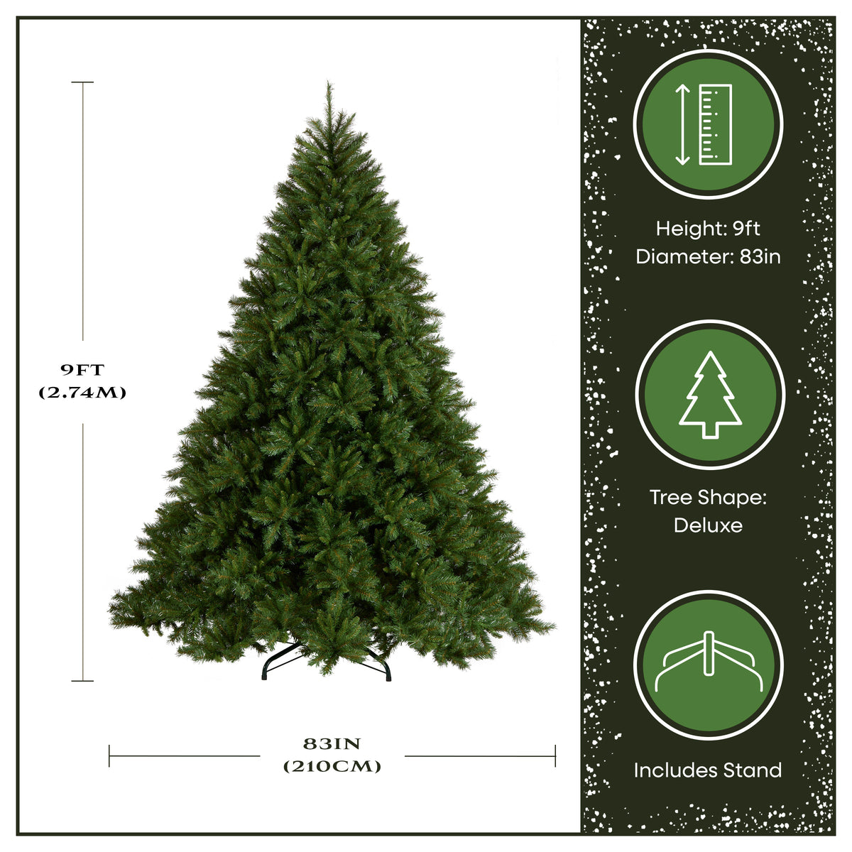 9ft Unlit Deluxe Tiffany Fir Christmas Tree