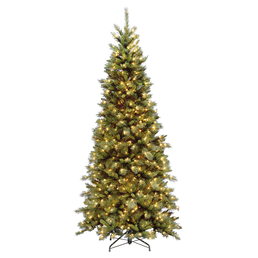 7.5ft Pre Lit Slim Tiffany Fir Christmas Tree, Clear Lights