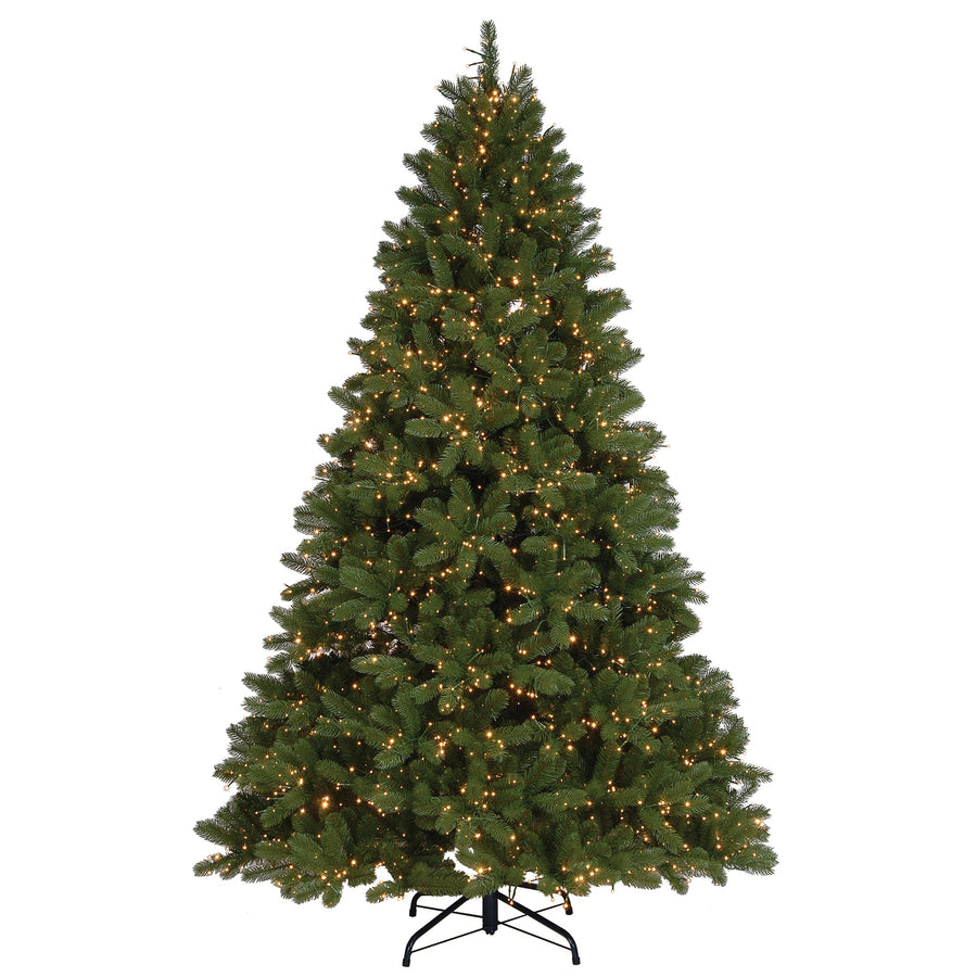 7.5ft Pre Lit Downswept Douglas Fir Christmas Tree, Dual Colour LED