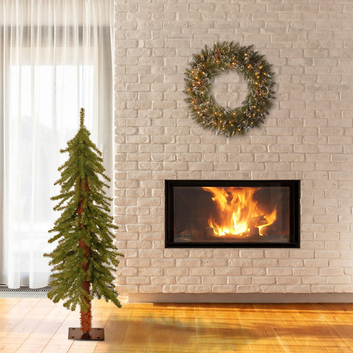 4ft Cedar Christmas Tree with Clear Lights